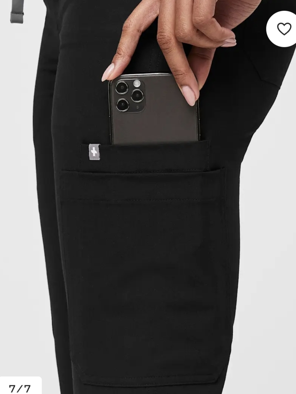Figs Black High Waisted Yola Scrub Pants - Picture 5 of 9